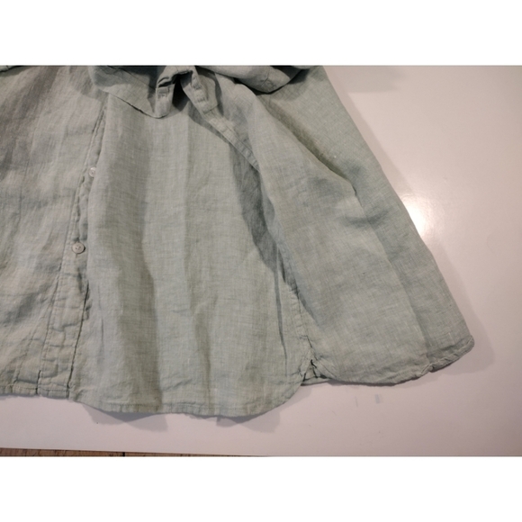 Perry Ellis linen button front short sleeve shirt - Picture 4 of 9